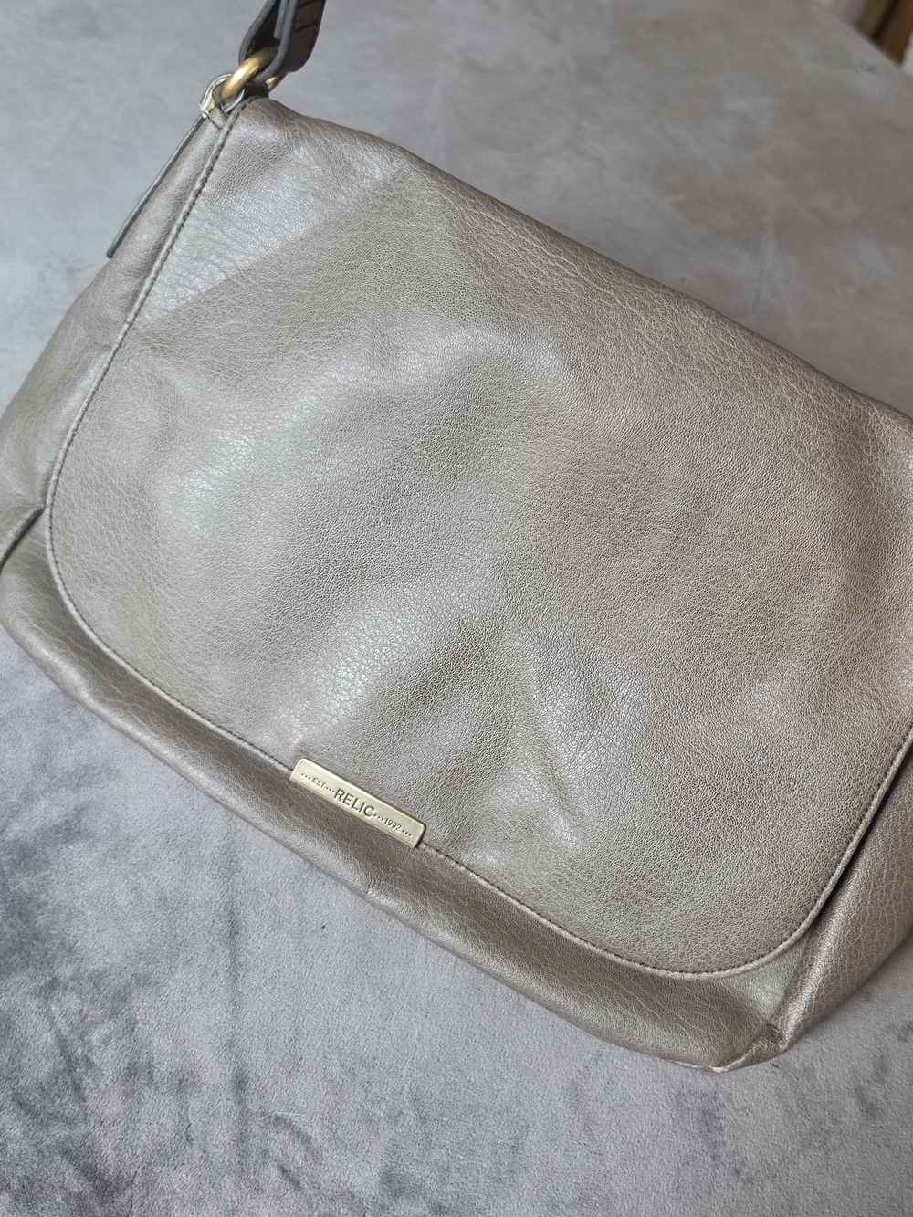 Relic Metallic Taupe Crossbody Shoulder Bag